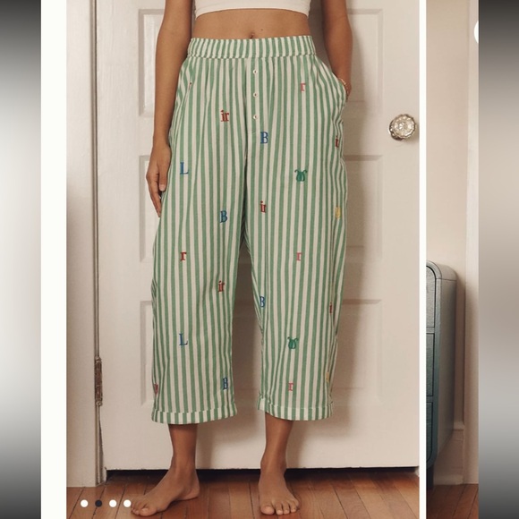 Anthropologie LyreBird Alphabet Boxer Pajama Pants - Picture 3 of 12